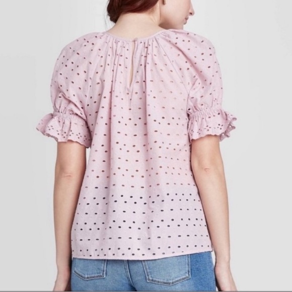 Threaded Pear Lilah Short Puff Sleeve Blouse